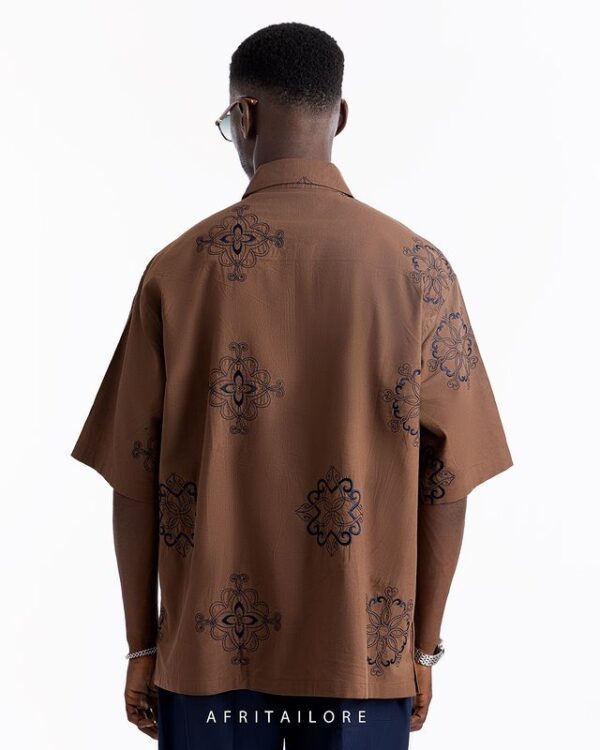 AT Earth Brown Embroidered Shirts - Image 2