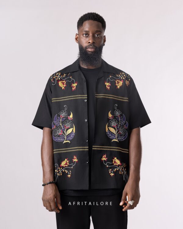 AT Black Linen Shirt