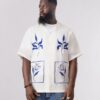 AT White Linen with Blue Embroidery - Image 2
