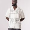 AT Cream linen with brown embroidery