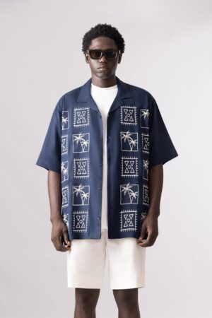 AT Navy Linen Shirt