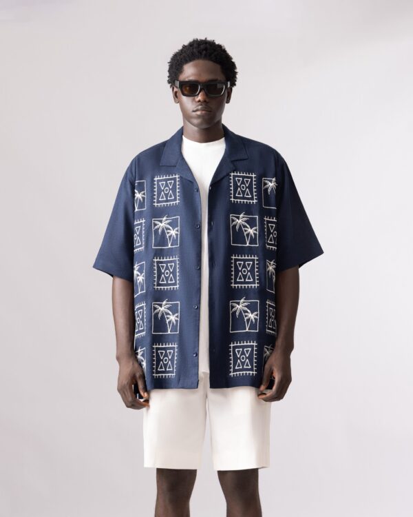 AT Navy Linen Shirt